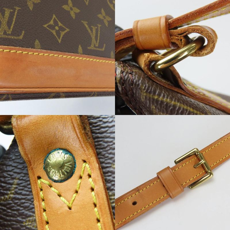 Louis Vuitton Shoulder Bag Amfersley M47275 Monogram Nubuck Leather Brown Gold