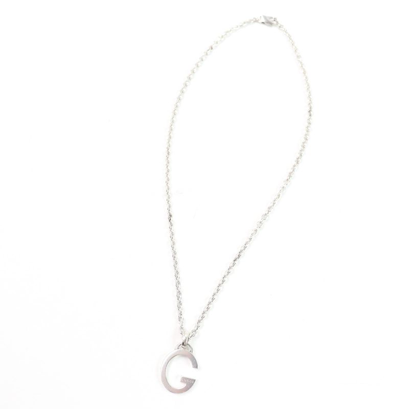 Gucci 233936 G Logo Pendant Necklace Accessory Ag925 Silver Made