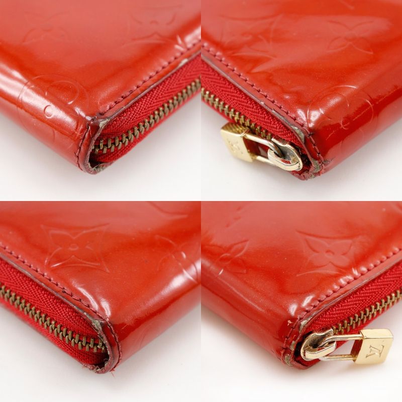 Louis Vuitton Blume Round Zipper M91151 Monogram Vernis Rouge Red Bj0041 Ladies