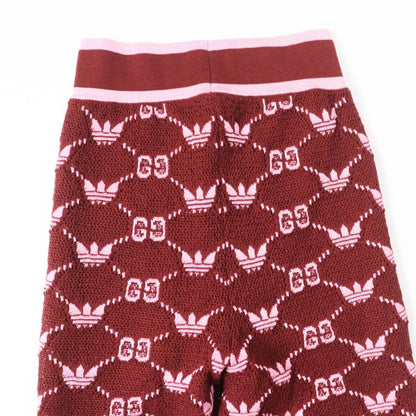 Gucci×adidas Gucci×adidas 693830 Trefoil Jacquard Jogger Pants Brown Pink XS