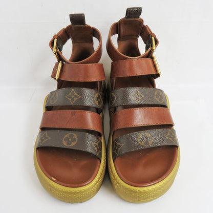 Louis Vuitton Sandals LV Akrite Monogram Brown Gold 36 23.0cm (9.06in)