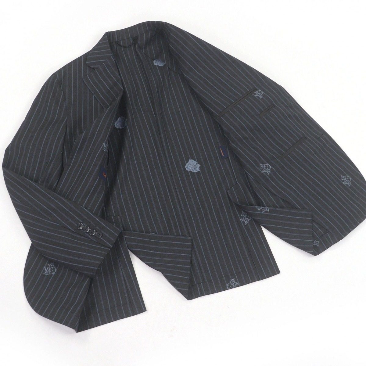 Louis Vuitton Lvlogo Monogram Striped Pattern Single Napolitana Jacket Tailored — view 3