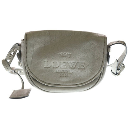 Loewe Heritage Shoulder Bag Metallic Silver Leather