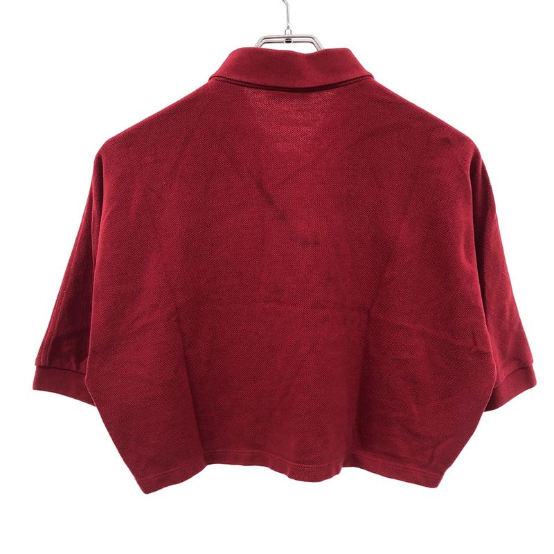 Saint Laurent Paris Cropped Short Sleeve Knit Polo Shirt 693291 Y36um 6258 Red S