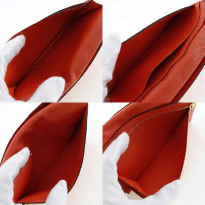 Hermes Bearn Souffle Vaux Epson Orange T Ladies Long Wallet