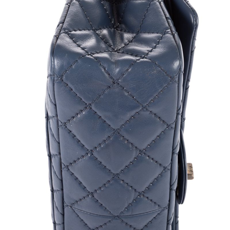 Chanel255 Double Flap Cobalt Calfskin Leather A