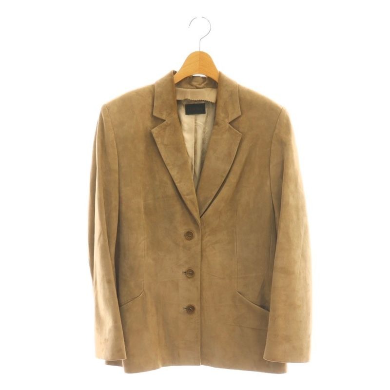 Loewe Lamb Leather Suede Jacket Tailored 42 Beige Df OS