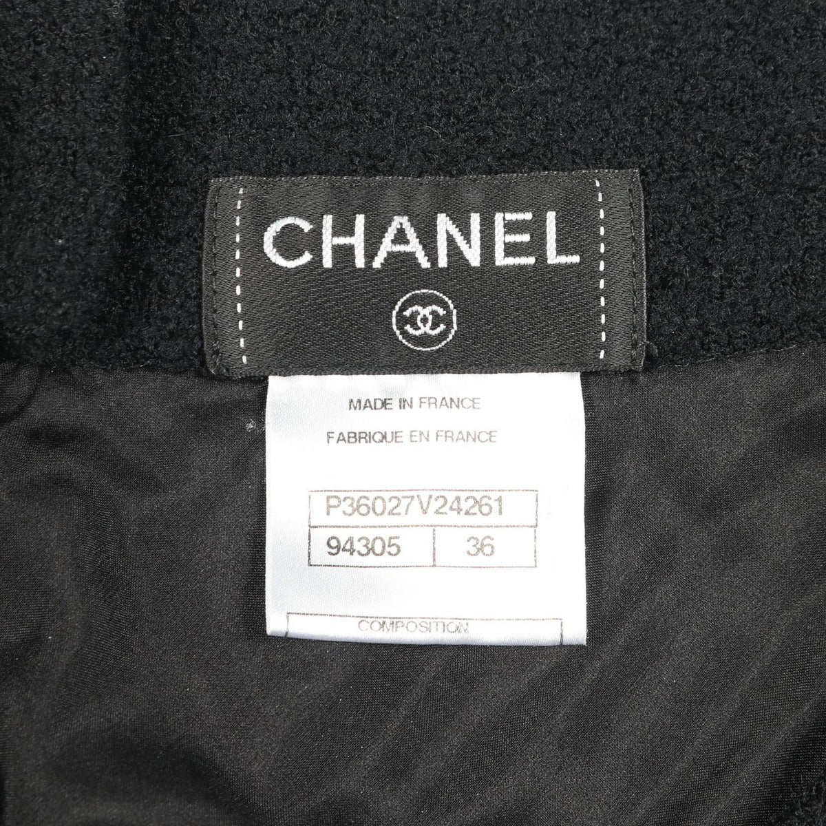 Chanel Skirt CC Logo Button Wool — view 3