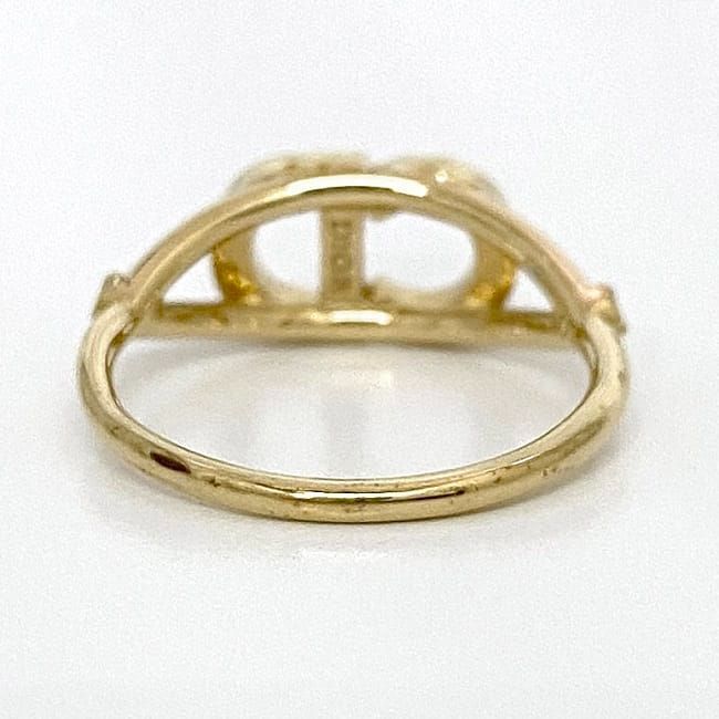 Christian Dior Logo Ring F21236 Gold Excellent Condition