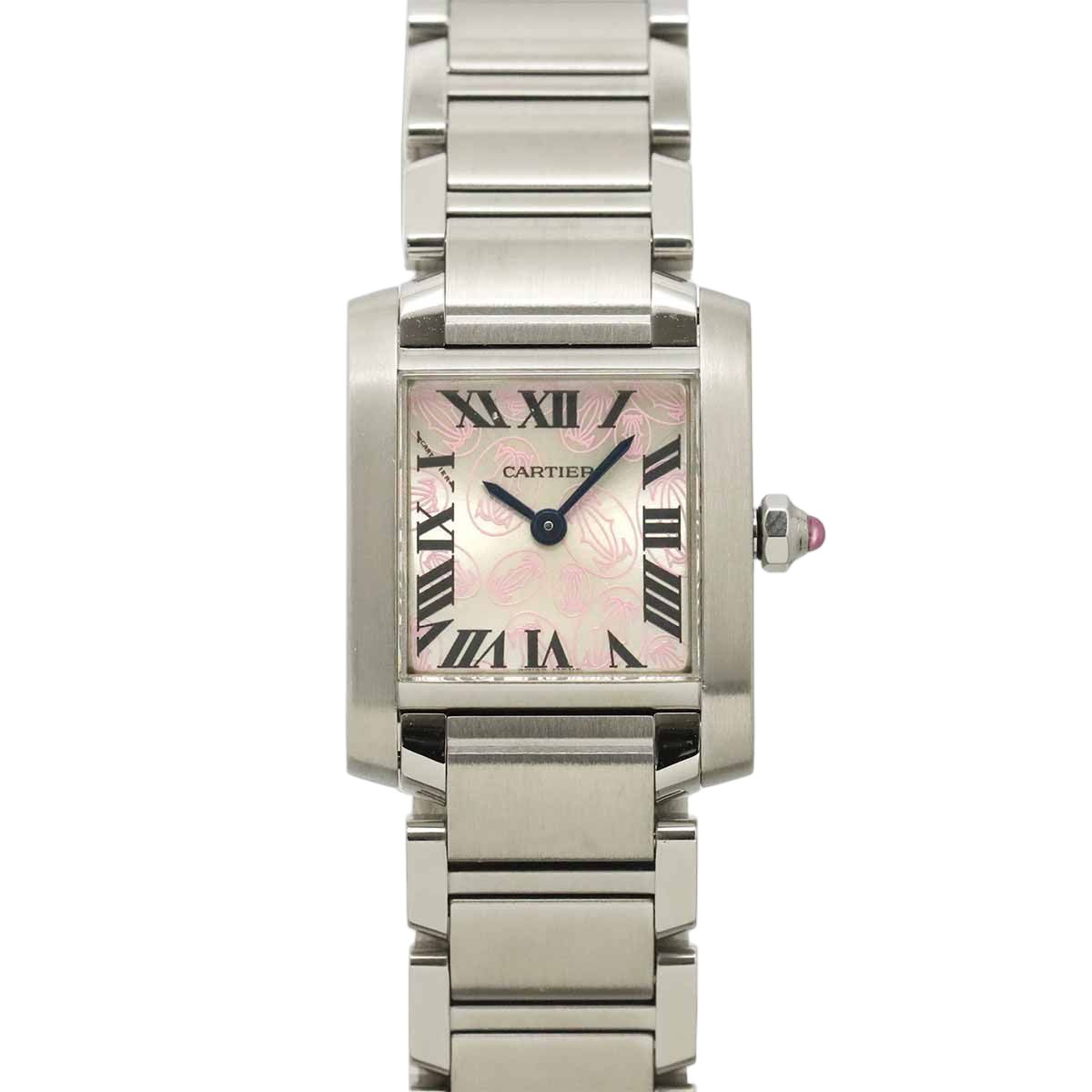 Cartier Tank Francaise SM Christmas Limited Watch Silver Pink Quartz