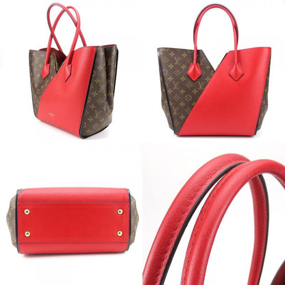Louis Vuitton Tote Bag Kimono MM M40459 Monogram Leather Threes Red Brown Gold