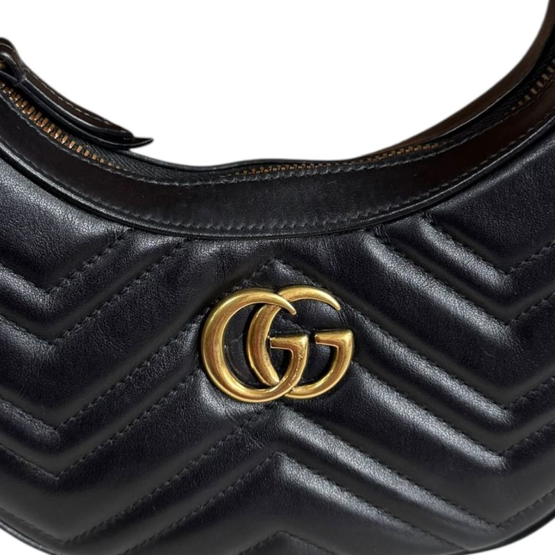 Gucci GG Marmont Shoulder Bag Leather 699514 Black Ladies Gucci  Gucci
