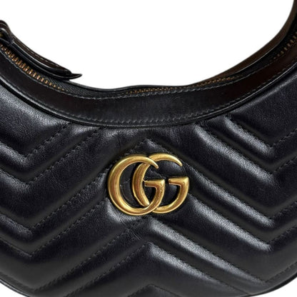 Gucci GG Marmont Shoulder Bag Leather 699514 Black Ladies Gucci  Gucci