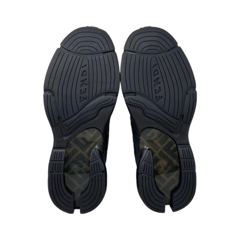 Fendi Sneakers 7e1555 6 Size Ff Logo Rubber Mesh Black Fendi