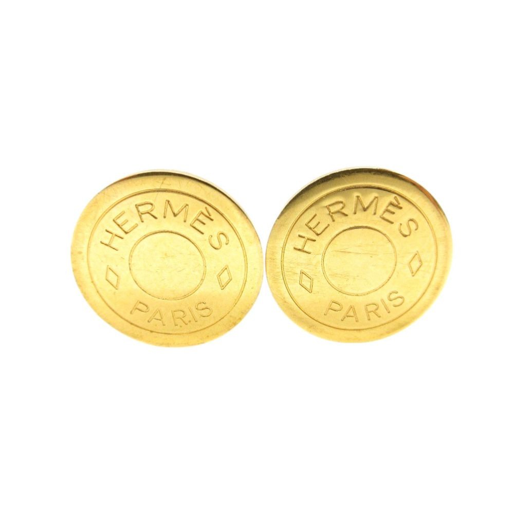 Hermes Earrings Metal Gold