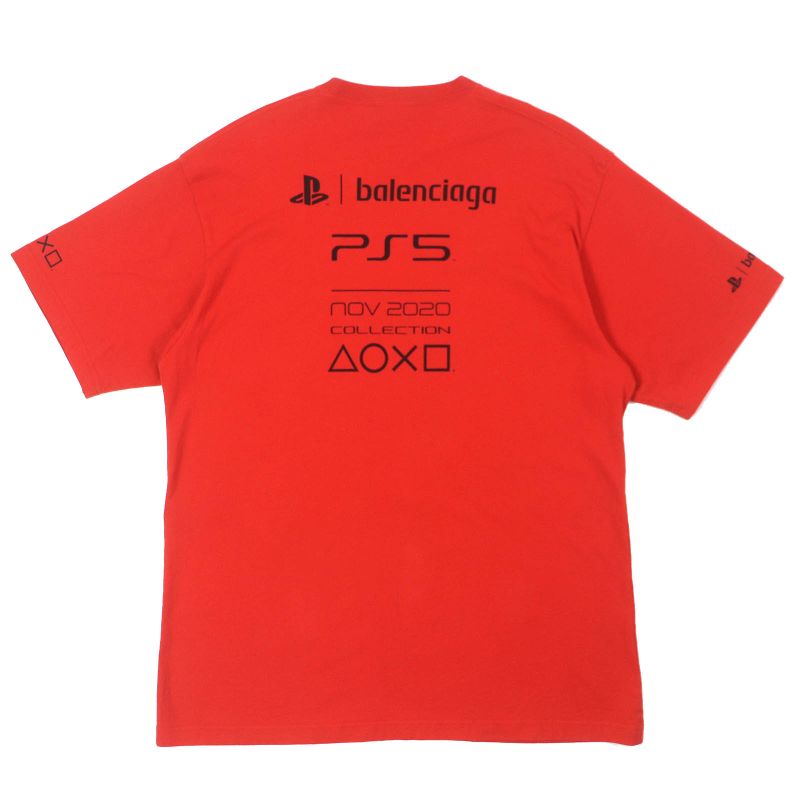Balenciaga 21AW 651795 PS5 Playstation 5 100% Cotton Unifit Crew Neck Oversized