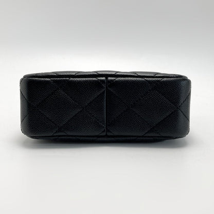 Chanel Cocomark Matelasse Chain Shoulder Bag As3830 Black Caviar Skin Heart