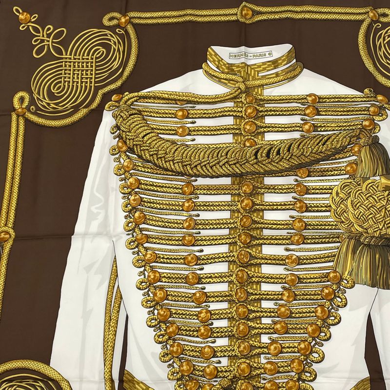 Hermes Carre 90 Brandebourgs Brandenburg Decor Scarf Silk Brahant