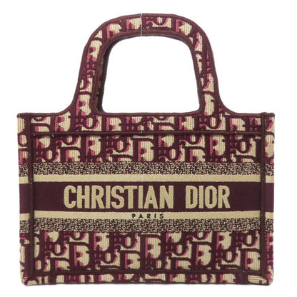 Christian DIOR Book Tote Mini Handbag Canvas Women