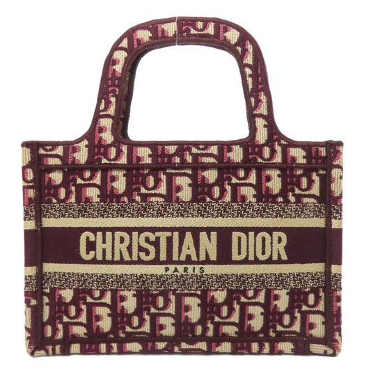 Christian DIOR Book Tote Mini Handbag Canvas Women