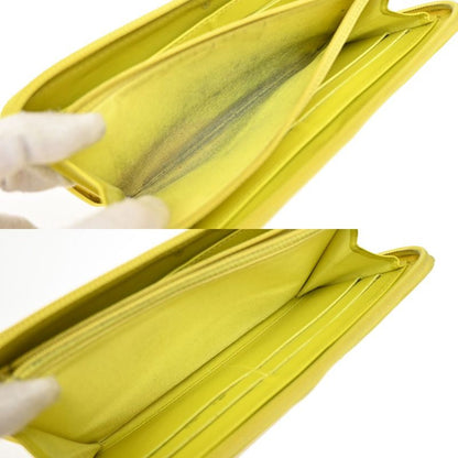 Chanel Long Wallet Round Zipper CC Caviar Skin Yellow 37ka813