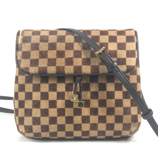 Louis Vuitton Shoulder Bag Gazelle Halaco Leather Ebene Brown