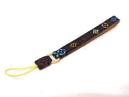 Louis Vuitton M92598 Monogram Multicolor Dragonne Telephone Key Holder Black