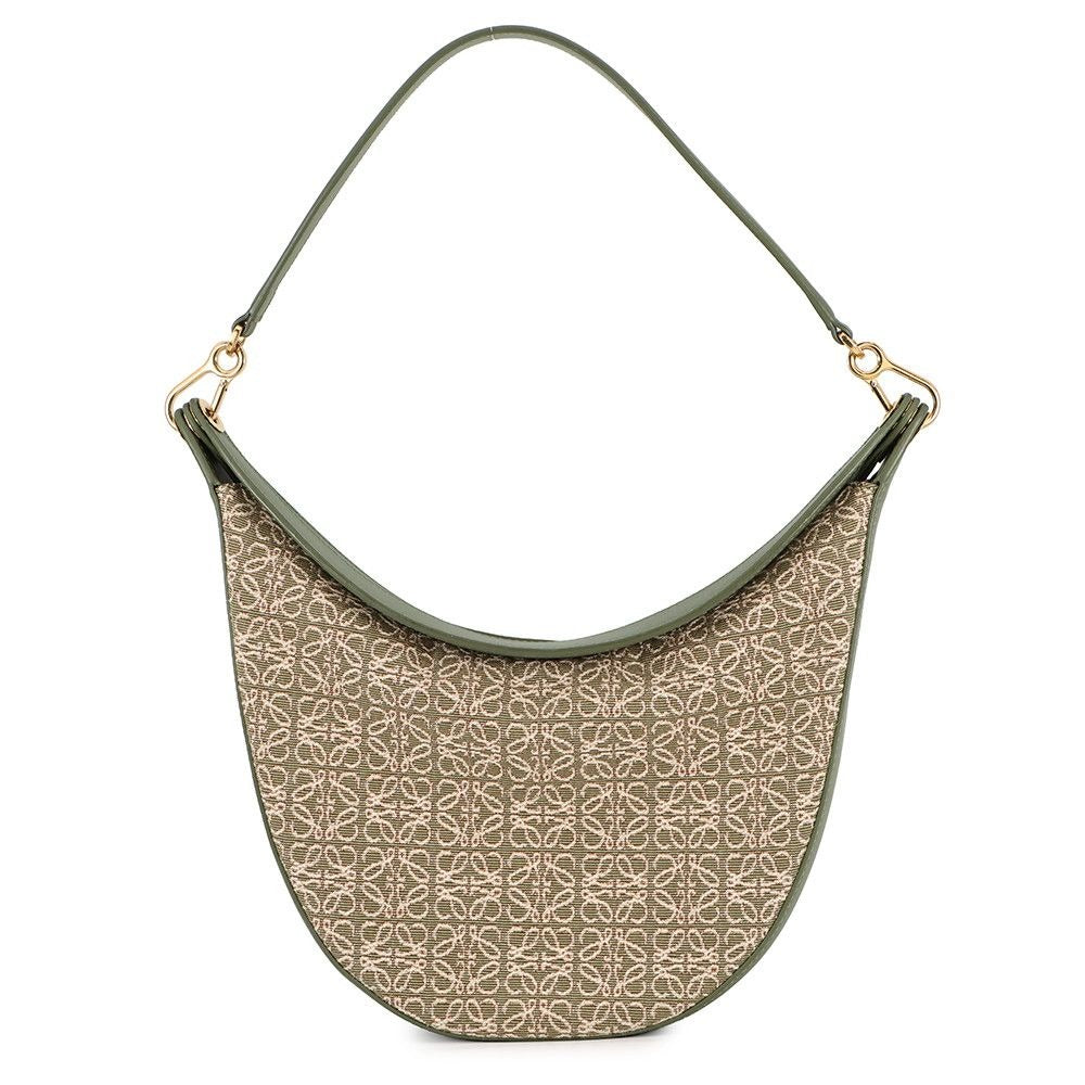 Loewe Shoulder Bag Luna Jacquard Leather Avocado Green