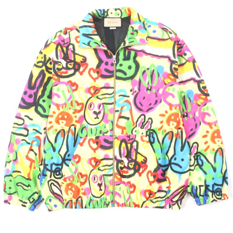 Gucci 714464 DANS LE VENT Bunny Zip-up Track Jacket Multicolor L Made In Italy