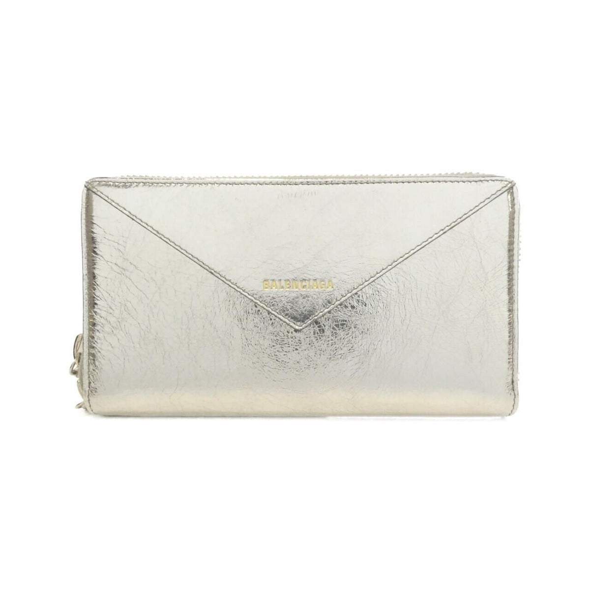 Balenciaga Paper Wallet Leather Silver