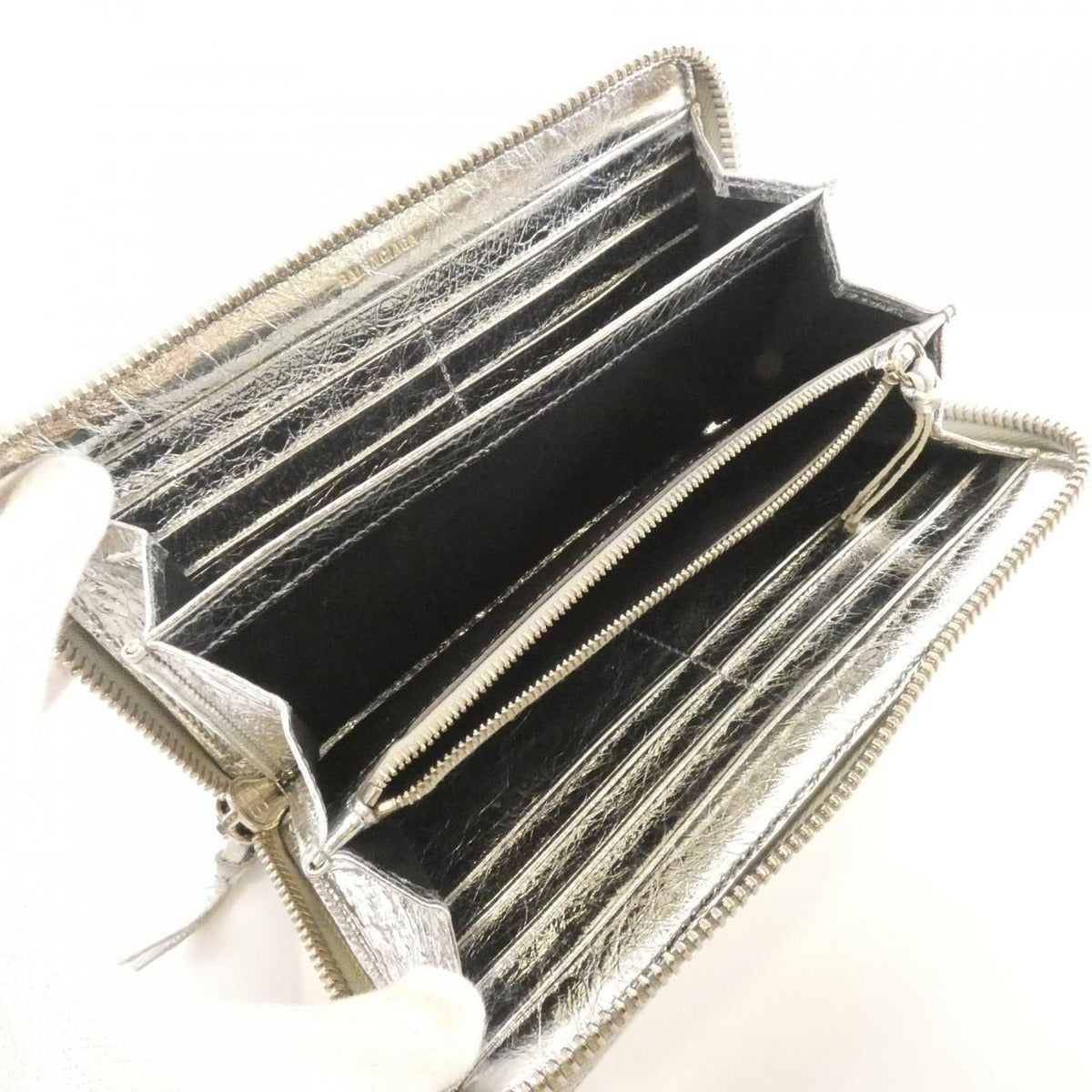 Balenciaga Paper Wallet Leather Silver — view 7