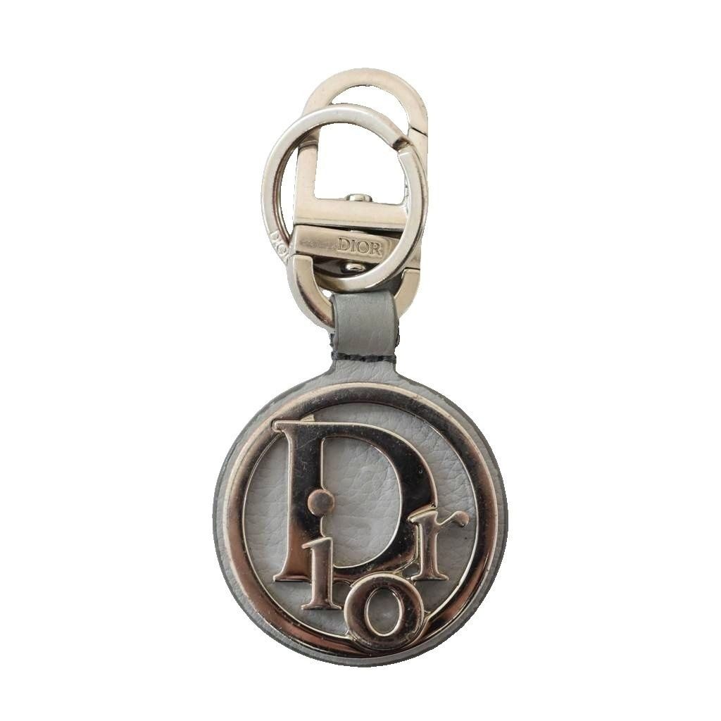Dior D-touch Key Holder Key Ring Logo Plate Silver Gray