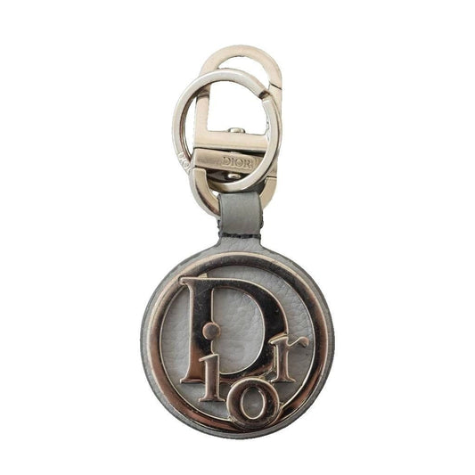 Dior D-touch Key Holder Key Ring Logo Plate Silver Gray