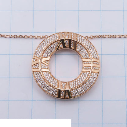 Tiffany & Co Atlas Pink Gold 18K Diamond Closed Circle Necklace — view 7
