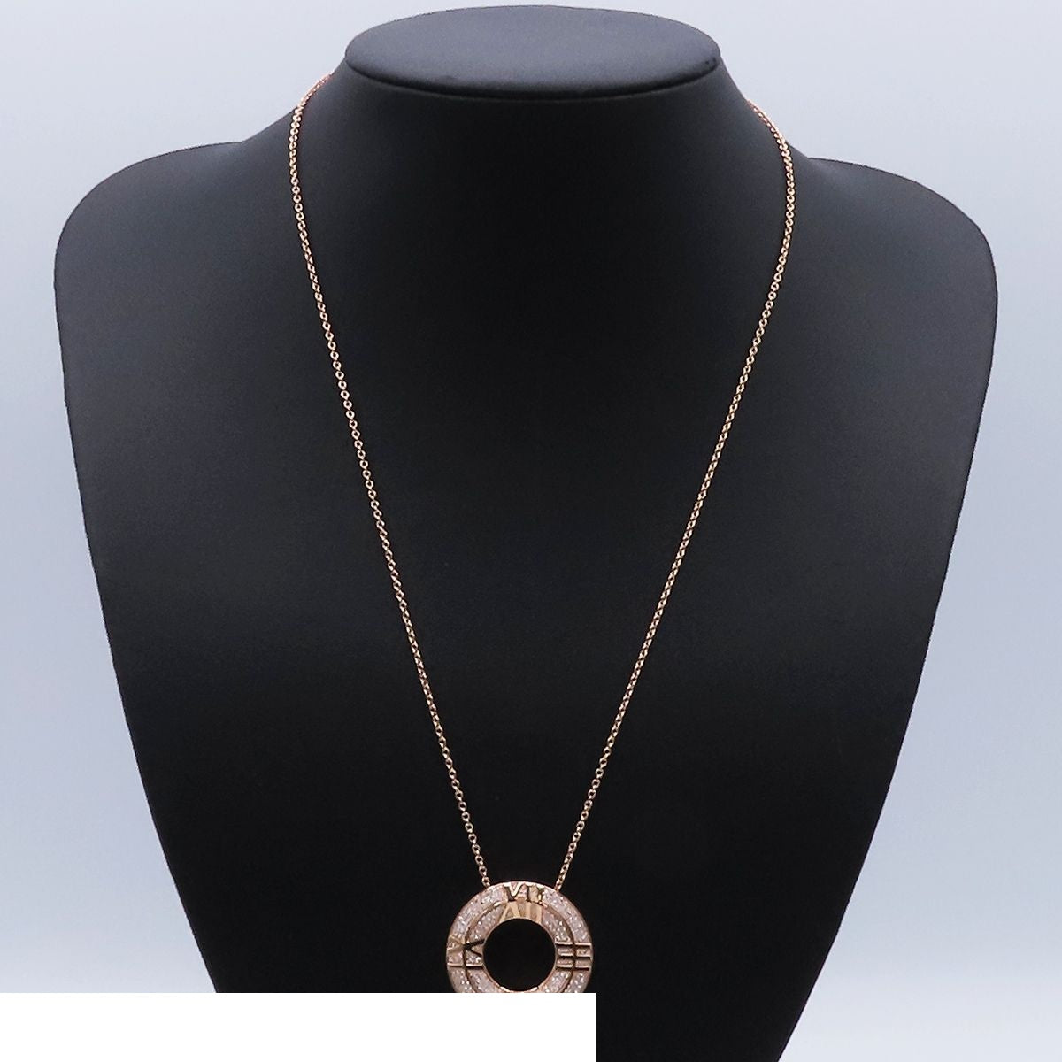 Tiffany & Co Atlas Pink Gold 18K Diamond Closed Circle Necklace — view 8