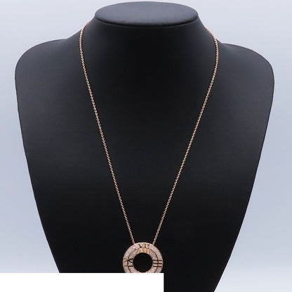 Tiffany & Co Atlas Pink Gold 18K Diamond Closed Circle Necklace — view 8