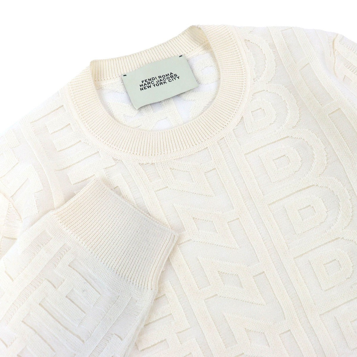 Fendi Ambx Wool Logo All Over Crew — view 3