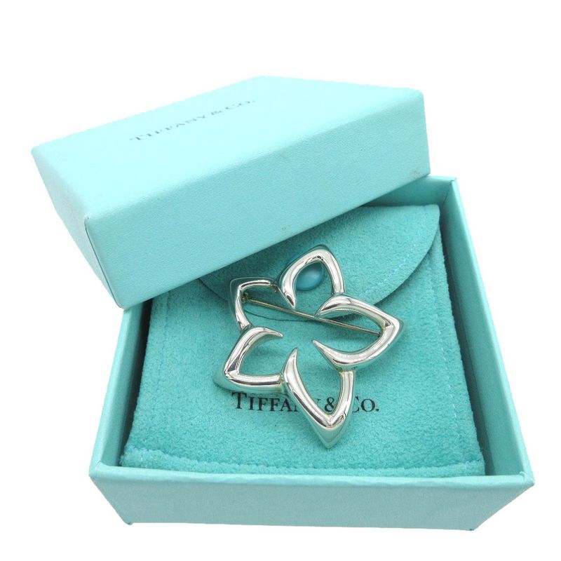 Tiffany & Co Plumeria Flower Brooch 925 Silver 0407 Tiffany & Co