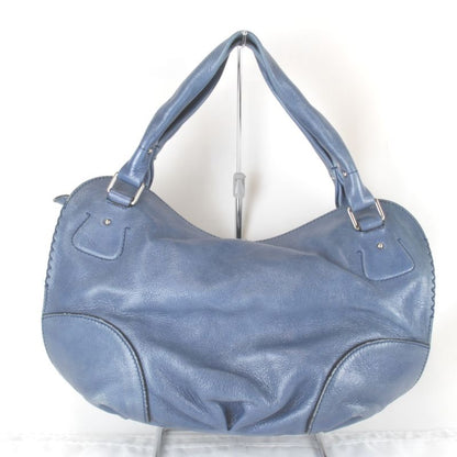 Celine Bittersweet Handbag Leather Blue Stylish Shape Carriage Hardware
