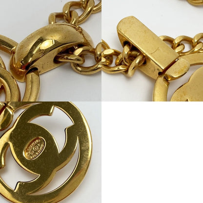 Chanel Cocomark Round Turnlock Necklace 97p Gold GP
