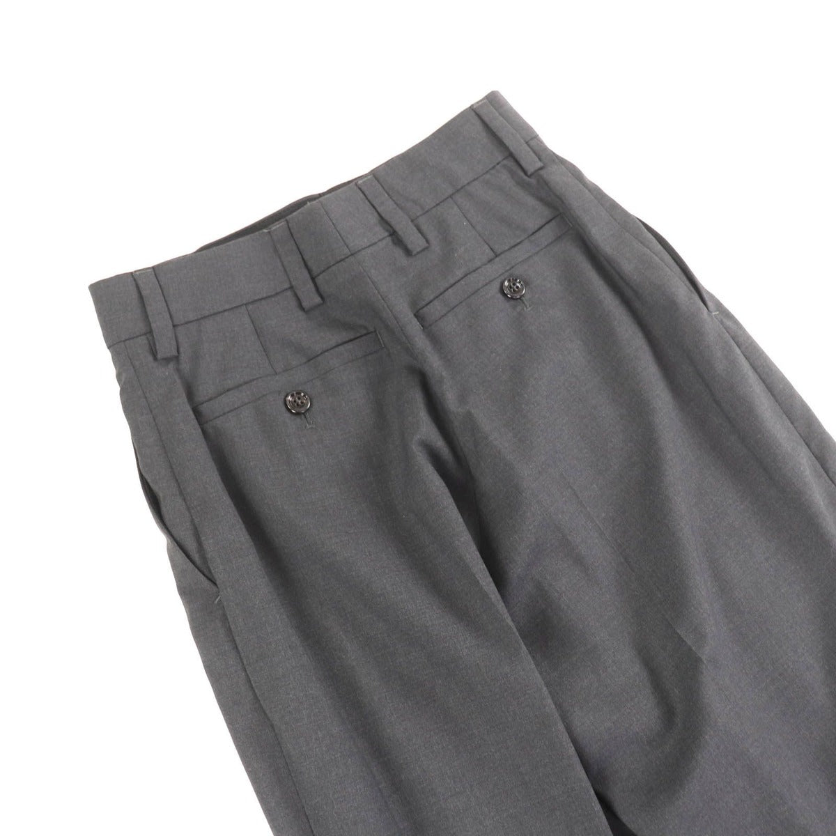 Prada 100% Virgin Wool Pleated Trousers Pants Charcoal Legre 36 — view 4
