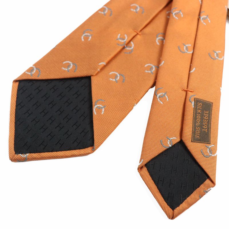 Hermes 23 Years 339359t Croisée Le Fer 100% Silk Orenge/gris/blanc Horseshoe