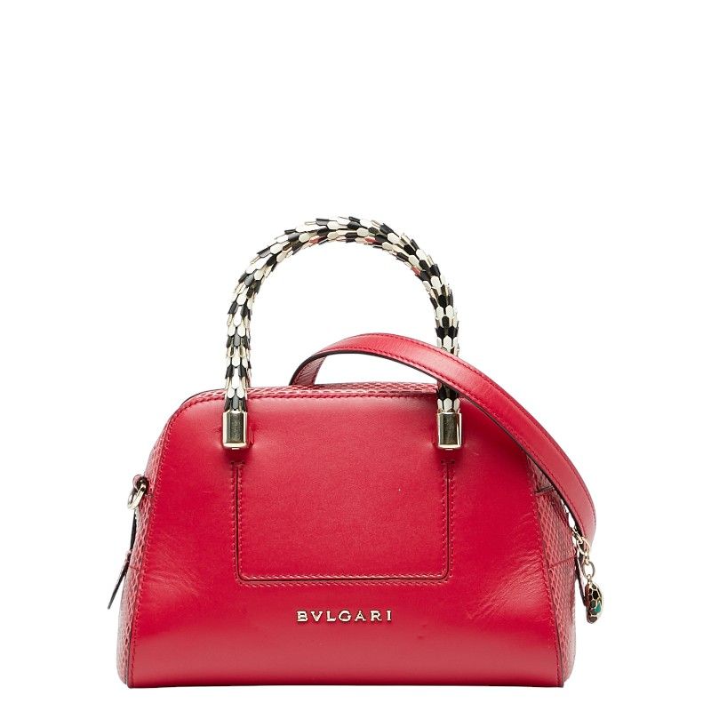 Bulgari Serpenti Scaglie Handbag Shoulder Bag 2WAY Pink Leather Women Bvlgari