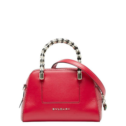 Bulgari Serpenti Scaglie Handbag Shoulder Bag 2WAY Pink Leather Women Bvlgari