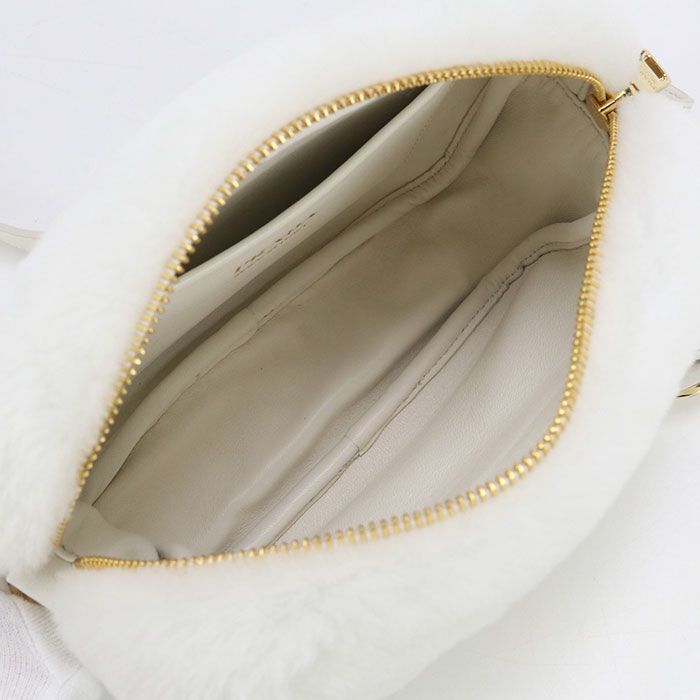 Prada 1bh192 2EC9 F0009 Crossbody Shoulder Bag Faux Fur Leather Women
