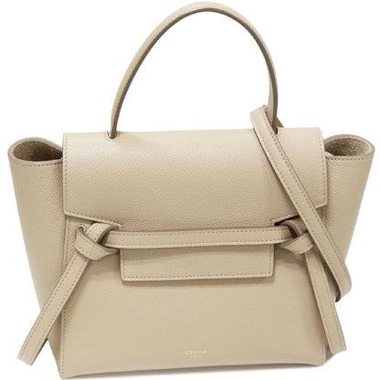 Celine Handbag Shoulder Bag Belt Bag Nano Grained Calf Light Taupe Gold