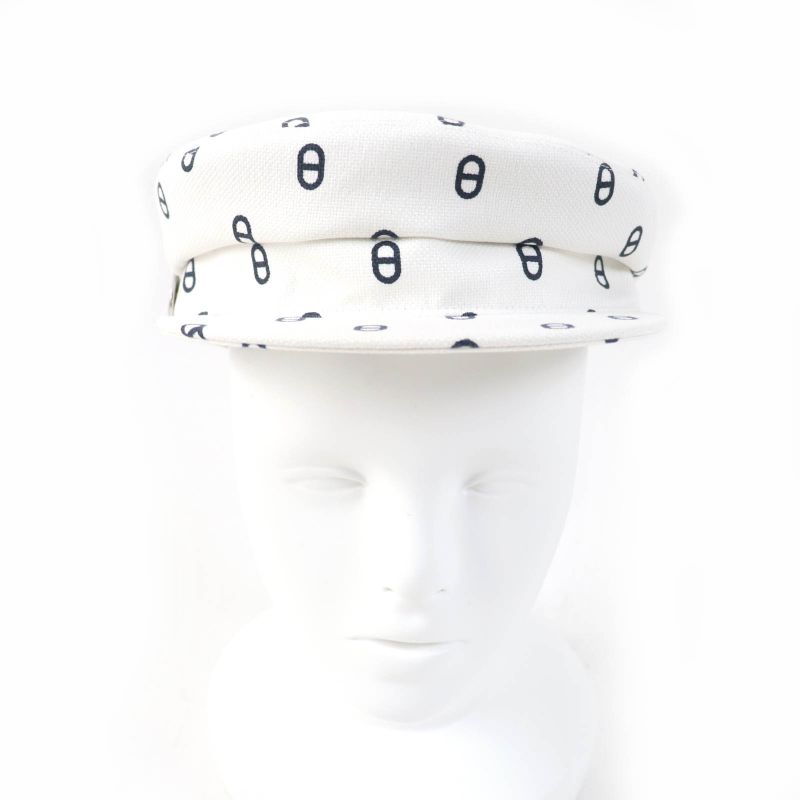 Hermes 23SS Vauban Toile Ashe Chaine D'ancre Serie Hardware Casket White 59