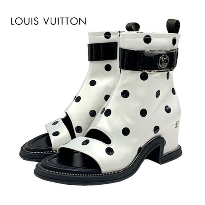 Louis Vuitton Moonlight Line Boots Short Boots Shoes Satin White Black Ankle