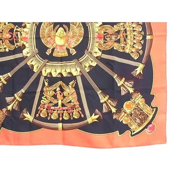 Hermes Scarf Carre 90 Multicolor Silk Caty Ancient Egyptian Scarab — view 3