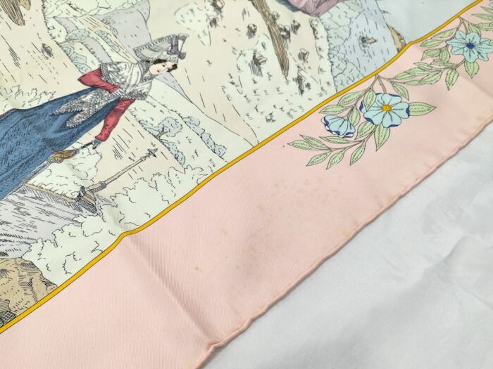 Hermes Carre 90 Scarf Costumes DES Departements Department Costume Silk Pink